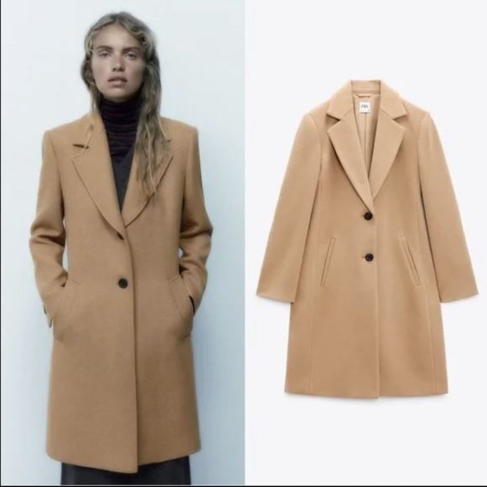Zara Coat in Camel mid length